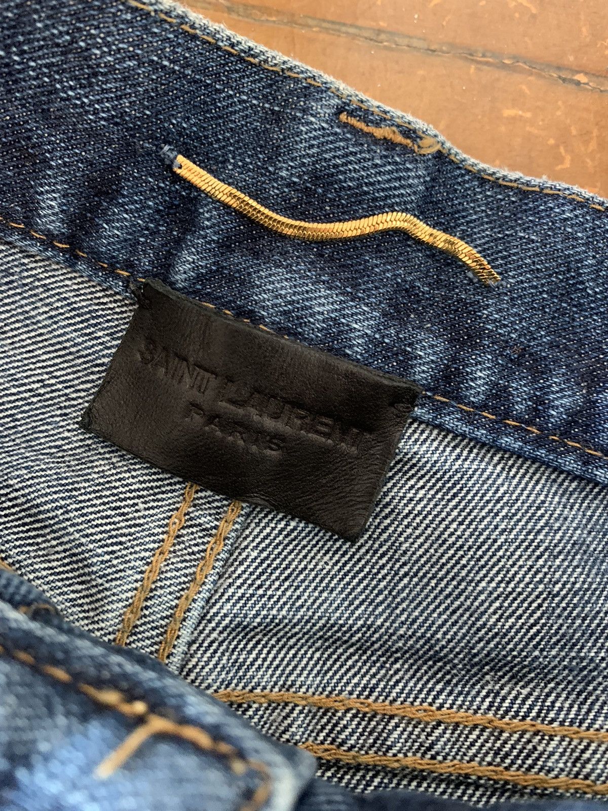 Saint Laurent Paris Saint Laurent Paris Asymmetric waistband blue jeans Size US 27 - 8 Thumbnail