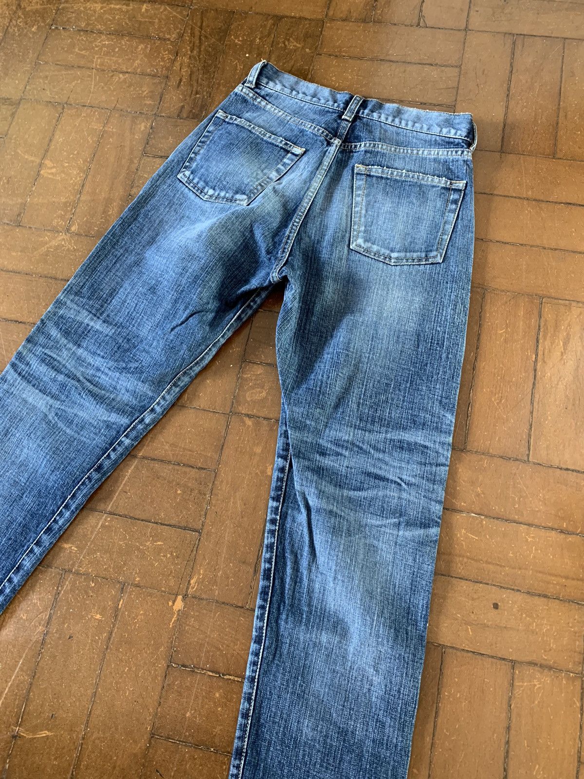 Saint Laurent Paris Saint Laurent Paris Asymmetric waistband blue jeans Size US 27 - 13 Thumbnail