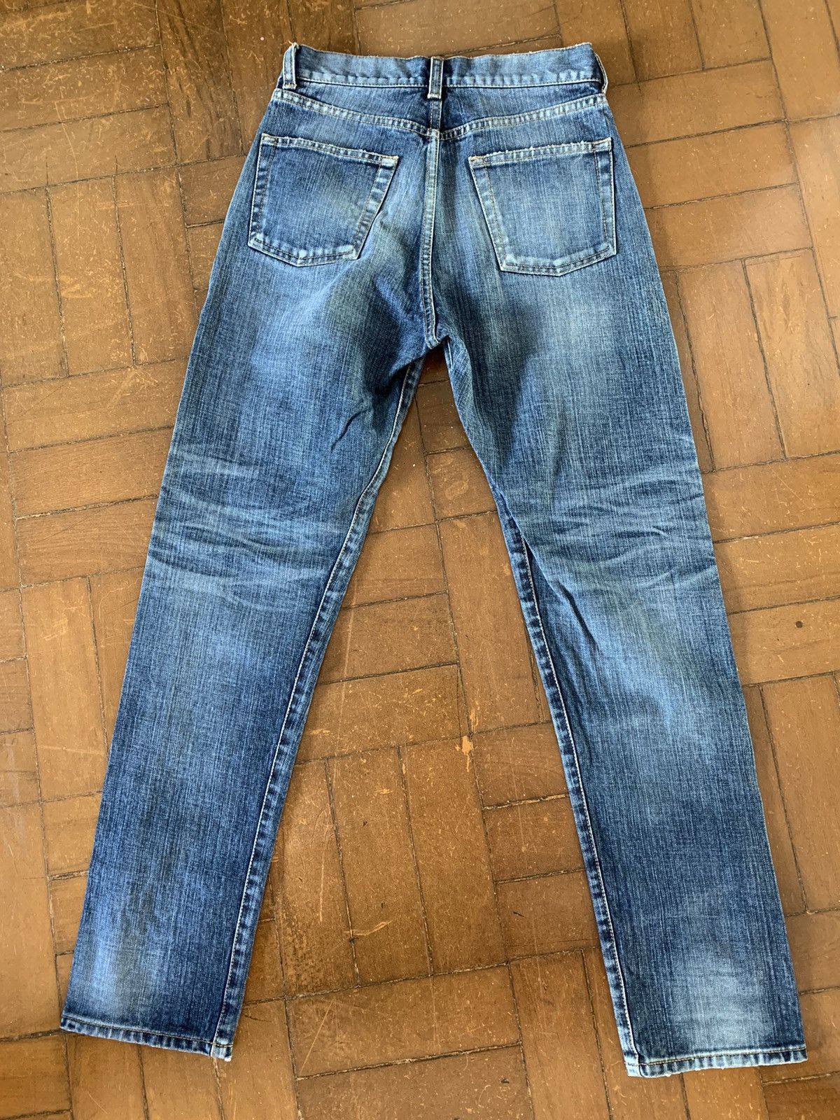 Saint Laurent Paris Saint Laurent Paris Asymmetric waistband blue jeans Size US 27 - 12 Thumbnail