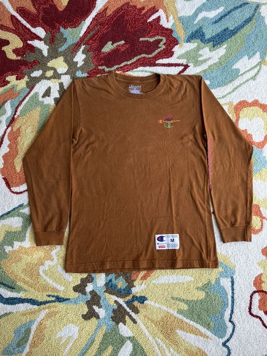 Supreme Supreme x Champion Stacked C L/S Tee FW17 Brown | Grailed