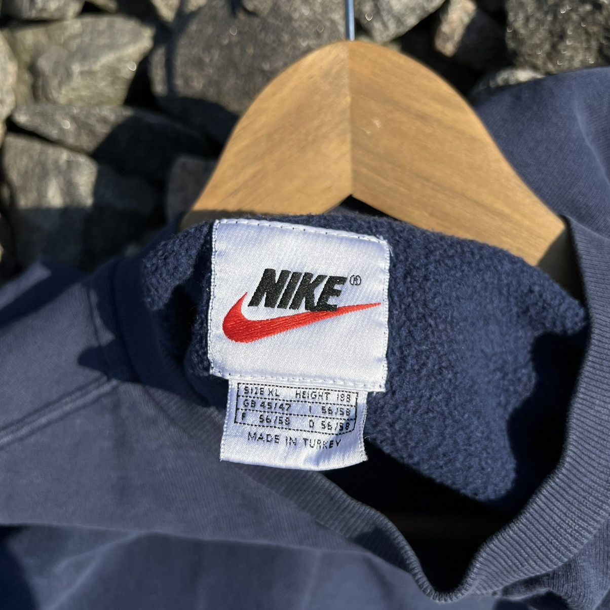 Nike × Vintage 90’s Nike Vintage Sweatshirt Big Swoosh Size US XL / EU 56 / 4 - 4 Thumbnail