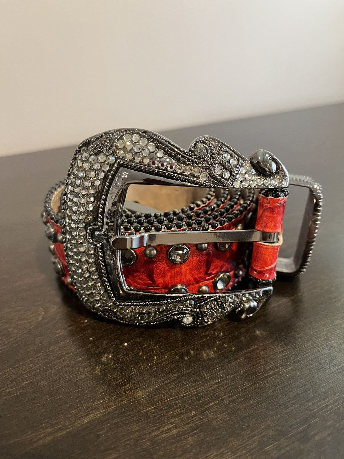 B.B. Simon Very rare red snakeskin B.B simon belt | Grailed