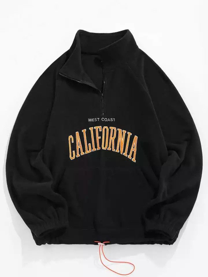 Designer × Vintage Fleece sweatshirt with a high collar and an inscription Size US L / EU 52-54 / 3 - 1 Thumbnail