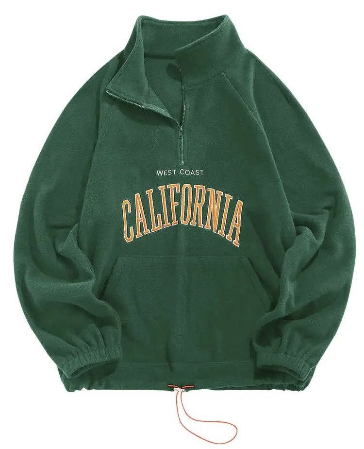 Designer × Vintage Fleece sweatshirt with a high collar and an inscription Size US L / EU 52-54 / 3 - 1 Thumbnail