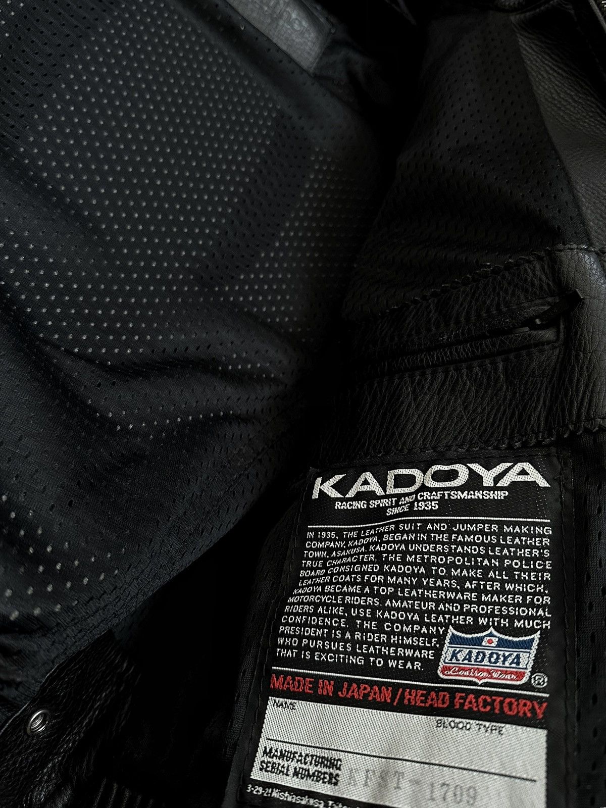 Japanese Brand × Vintage Kadoya Head Factory Armor Black Star Leather Size US L / EU 52-54 / 3 - 8 Thumbnail