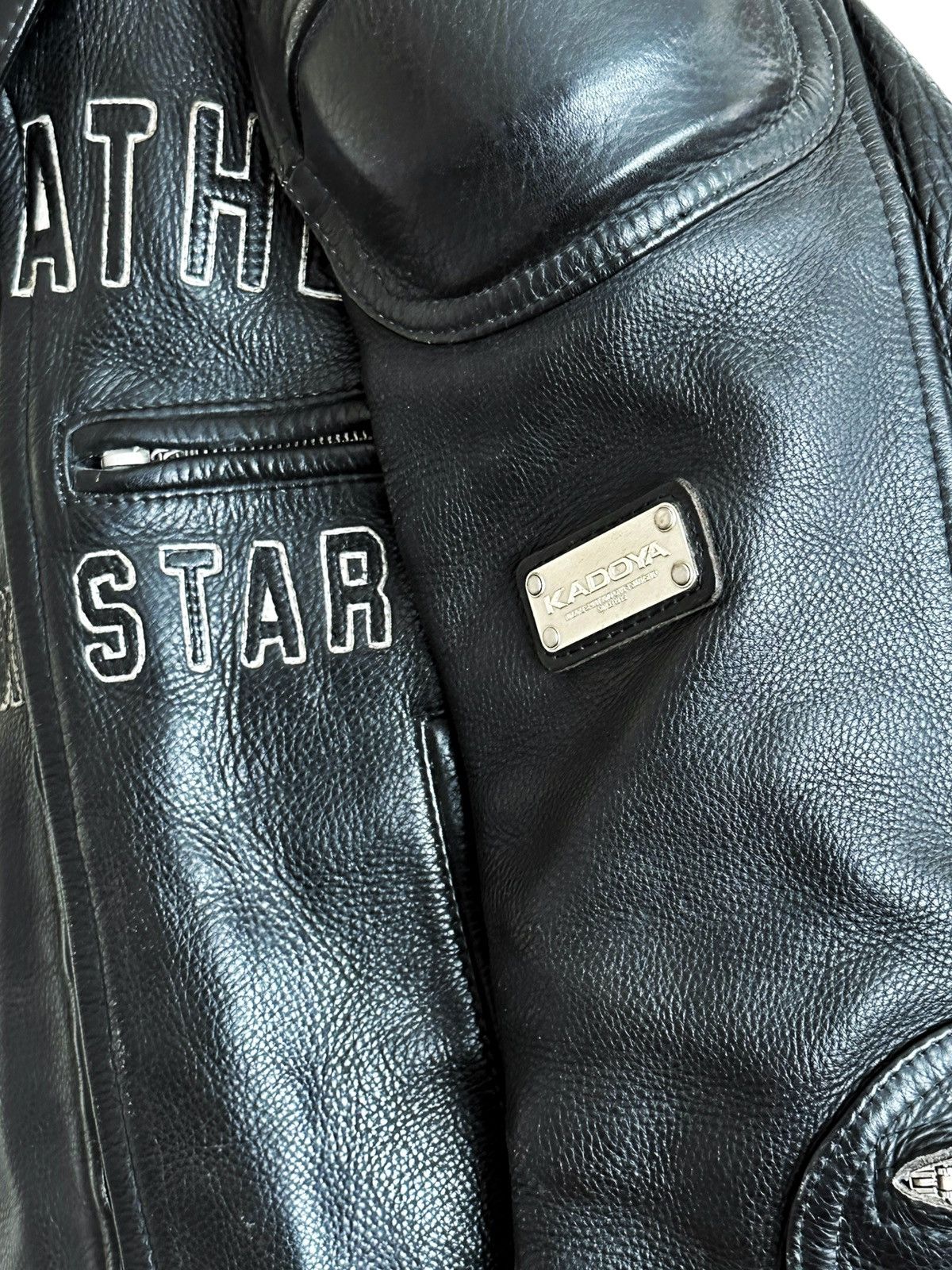 Japanese Brand × Vintage Kadoya Head Factory Armor Black Star Leather Size US L / EU 52-54 / 3 - 7 Thumbnail