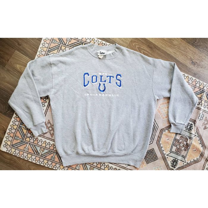 Vintage NFL Indianapolis Colts Crewneck Sweatshirt Pullover Big Logo  Embroidery Sweater Oversized Streetwear Size XL