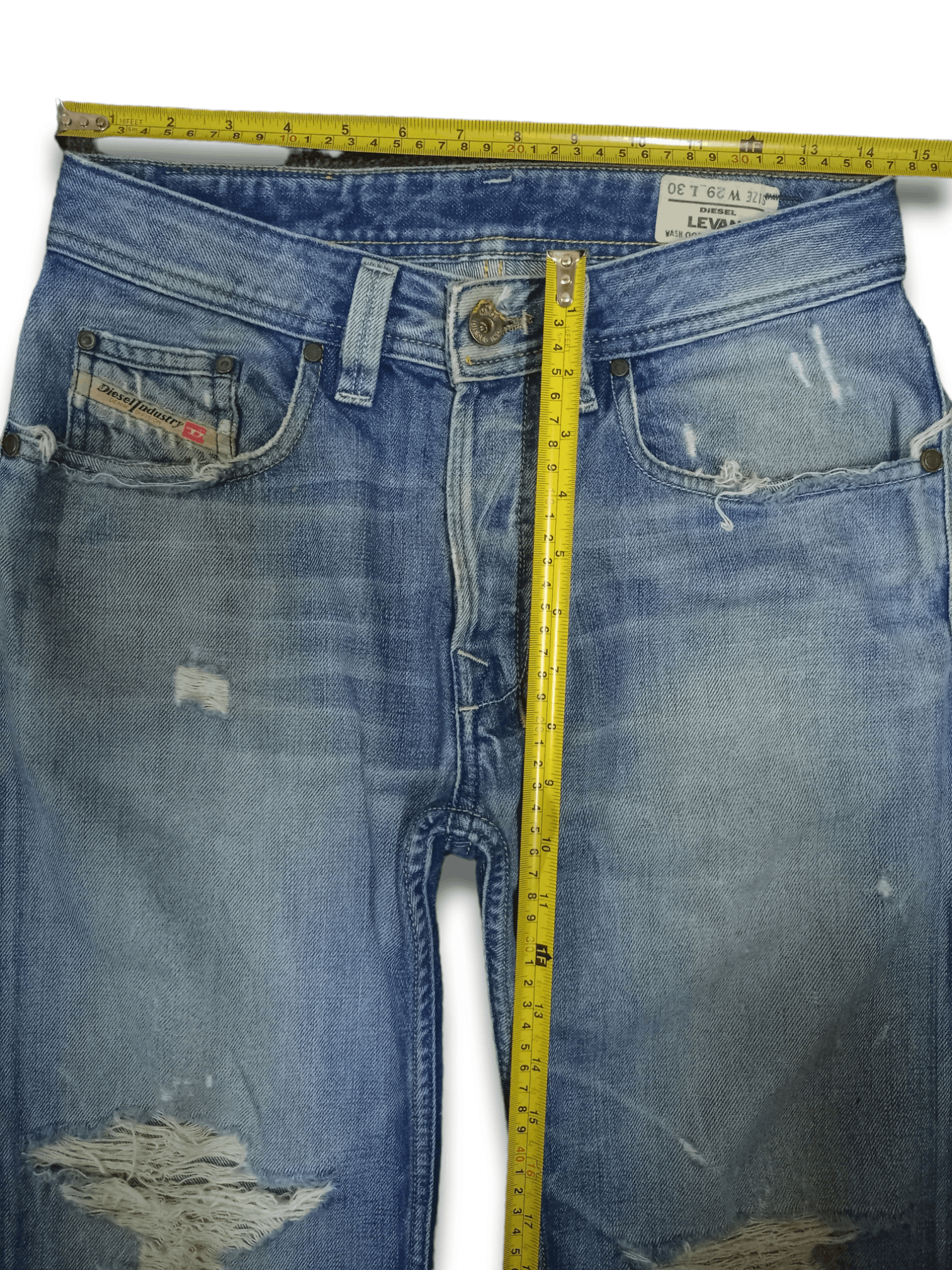 Diesel Vintage Diesel Levan Button Fly Distressed Baggy Jeans 29x29 Size US 29 - 11 Thumbnail