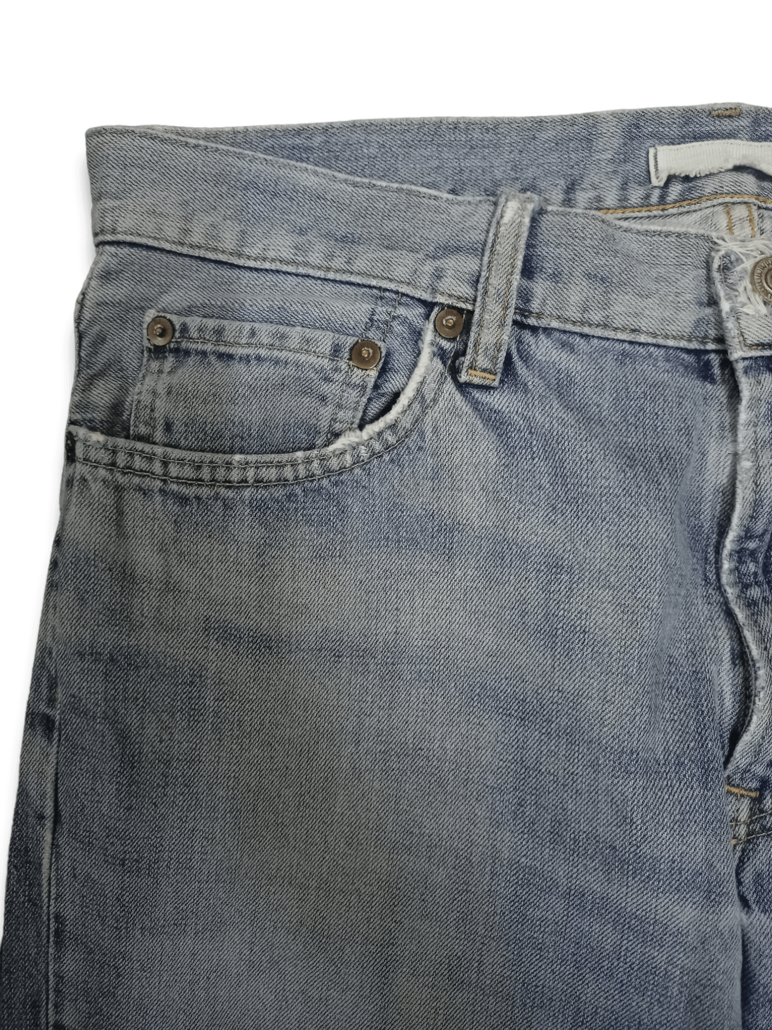 Japanese Brand × Uniqlo Vintage Japanese Uniqlo Blue Wash Distressed Loose Jeans Size US 35 - 4 Thumbnail