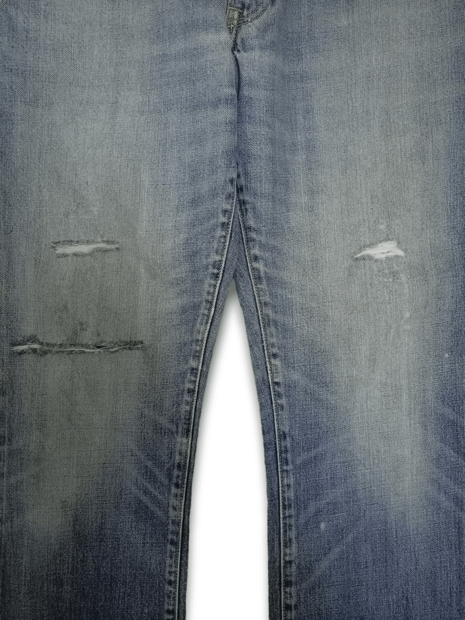 Japanese Brand × Uniqlo Vintage Japanese Uniqlo Blue Wash Distressed Loose Jeans Size US 35 - 6 Thumbnail