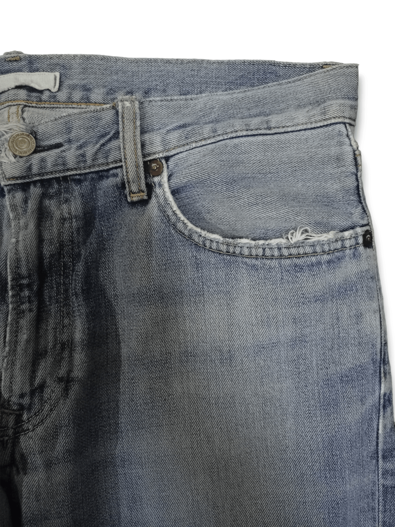 Japanese Brand × Uniqlo Vintage Japanese Uniqlo Blue Wash Distressed Loose Jeans Size US 35 - 5 Thumbnail