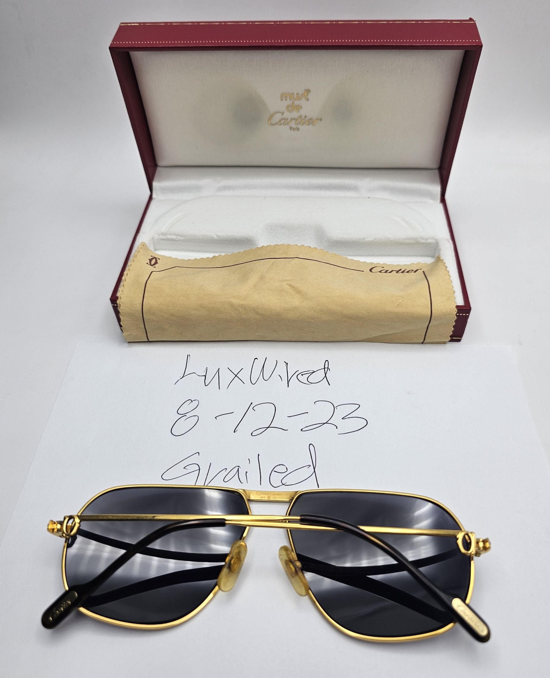 Cartier 🔴 Vintage Cartier Tank Louis Sunglasses Size ONE SIZE - 17 Thumbnail