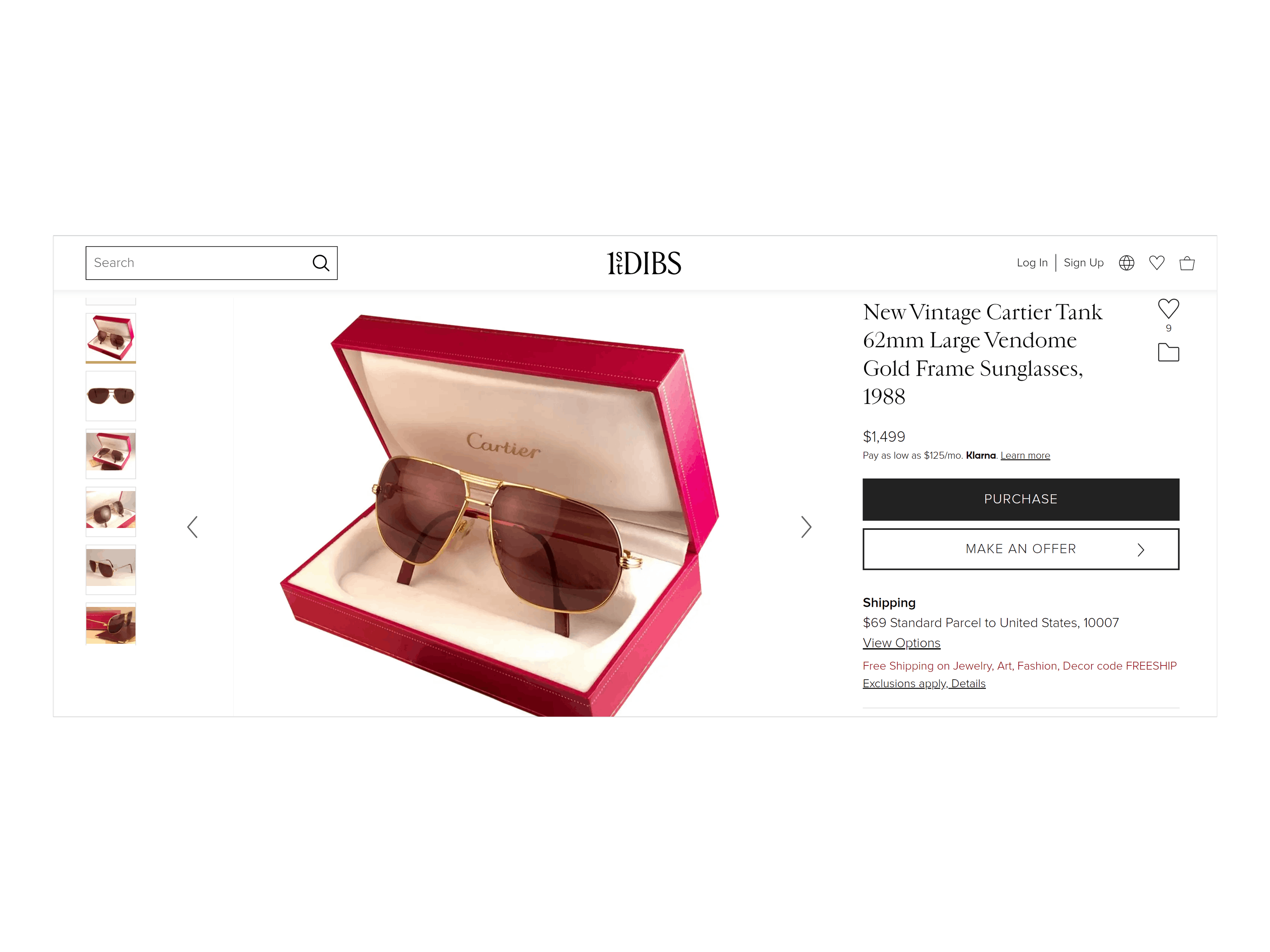 Cartier 🔴 Vintage Cartier Tank Louis Sunglasses Size ONE SIZE - 16 Thumbnail