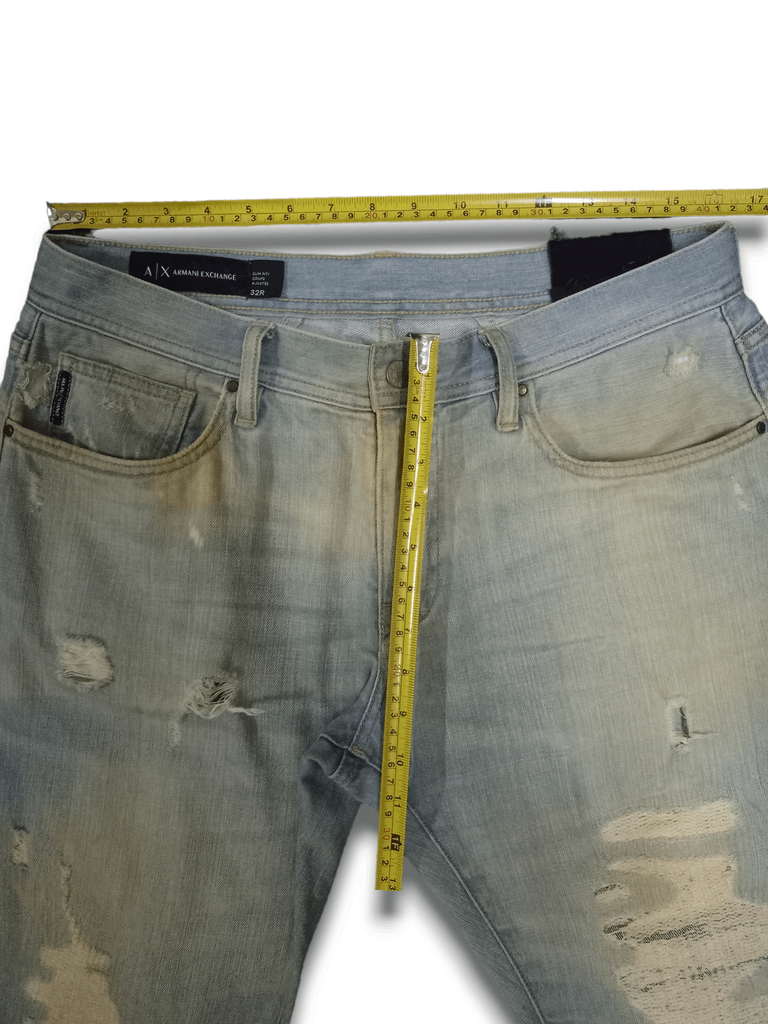Armani × Armani Exchange Vintage Armani Exchange Distressed Jeans Size US 33 - 12 Thumbnail
