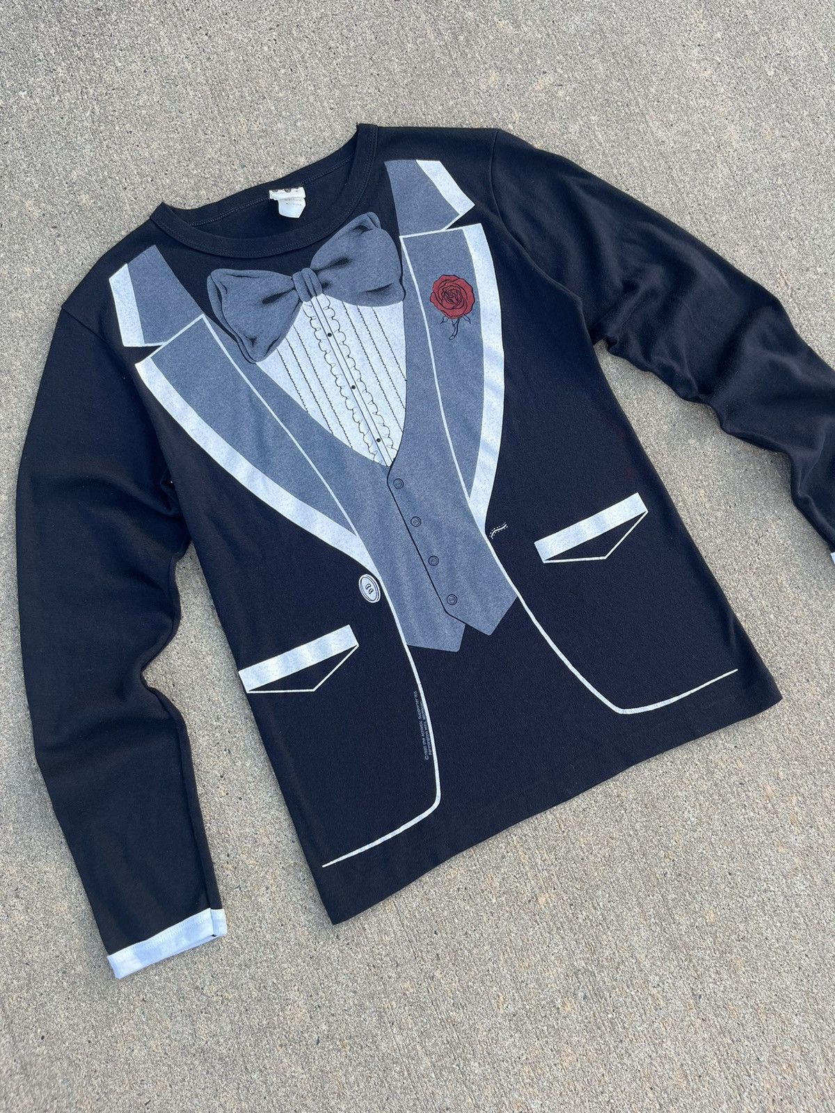 Vintage © 1980 TUXEDO ALL OVER PRINT LONG SLEEVE T-SHIRT Size US M / EU 48-50 / 2 - 2 Thumbnail