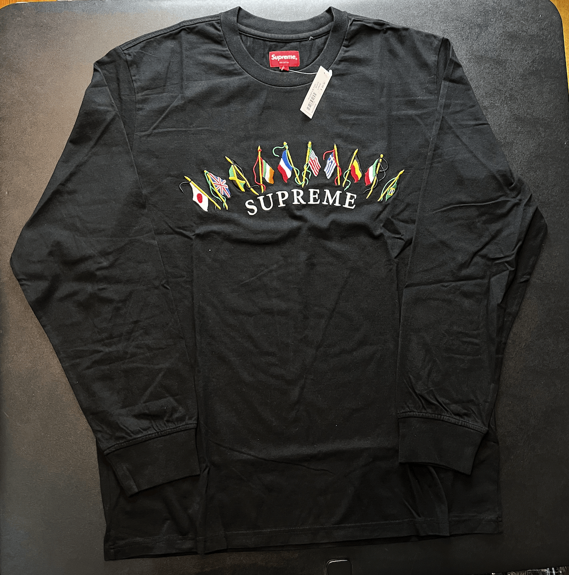 Supreme Supreme Flags Black Long Sleeve L/S Shirt | Grailed