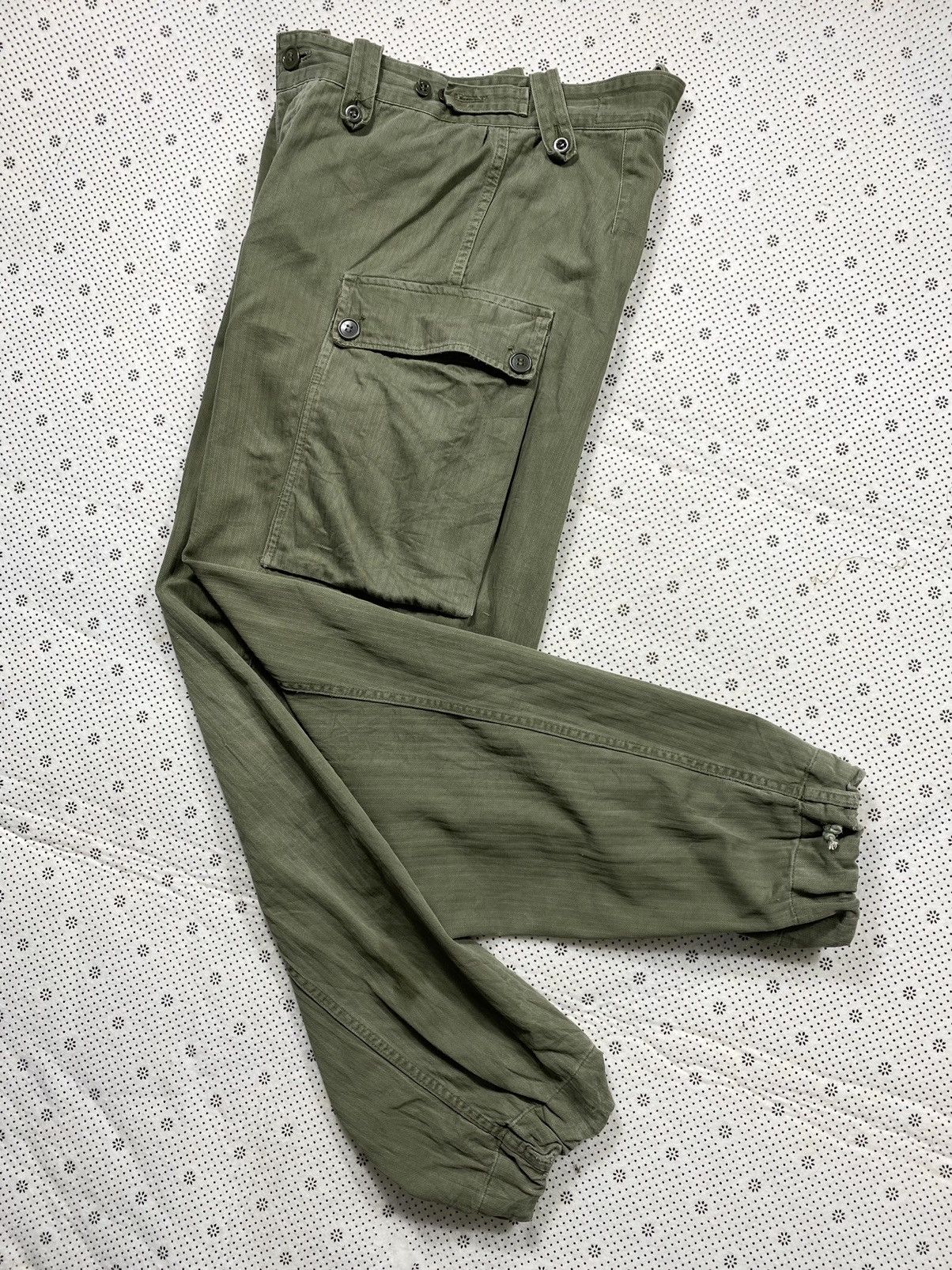 Vintage Vintage Issue 70s Dutch Army Monkey ( HBT ) fatigue pant Size US 30 / EU 46 - 7 Thumbnail