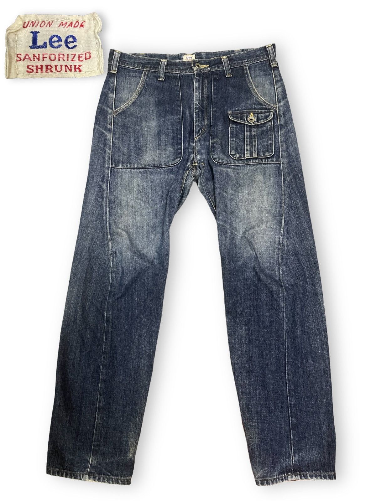 image of Archival Clothing x Lee Vintage 30S Lee Union Made Sanforized Shrunk Japan Repro in Blue (Size 33)