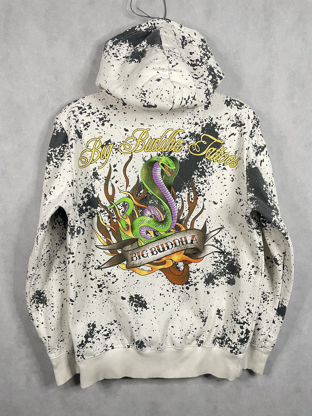 パーカー 00s Christian Audigier Hoodie Buddha y2k Christian Audigier × Ed Hardy × Japanese Brand 🚨🚨White Big