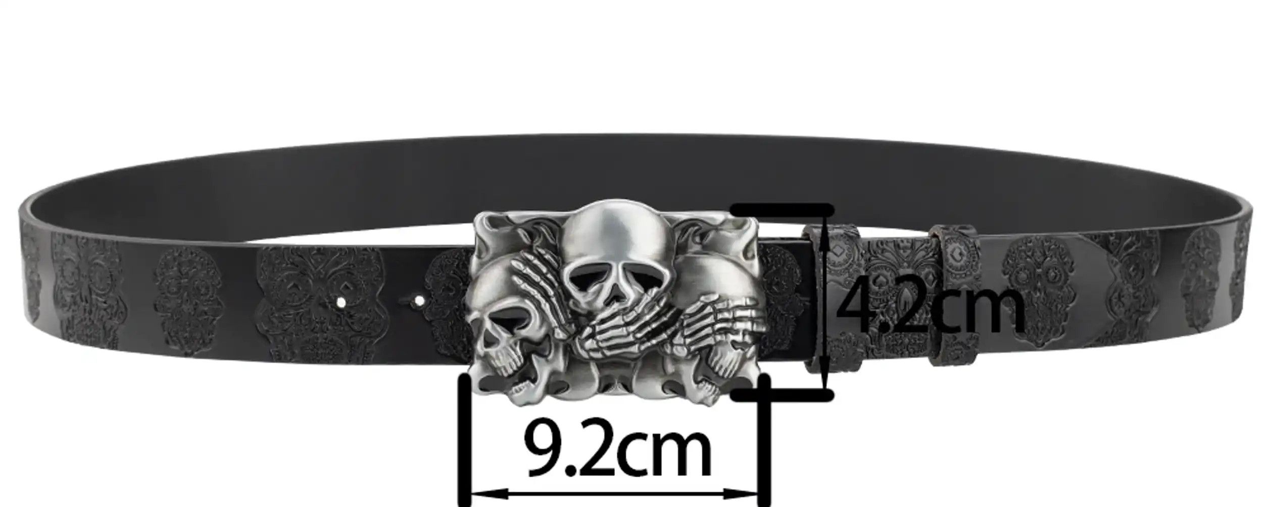 Leather Skull Leather Belts Size ONE SIZE - 4 Thumbnail