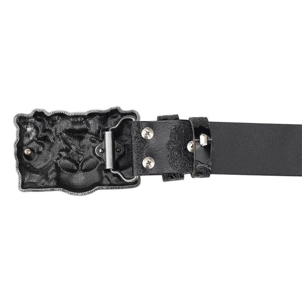 Leather Skull Leather Belts Size ONE SIZE - 3 Thumbnail