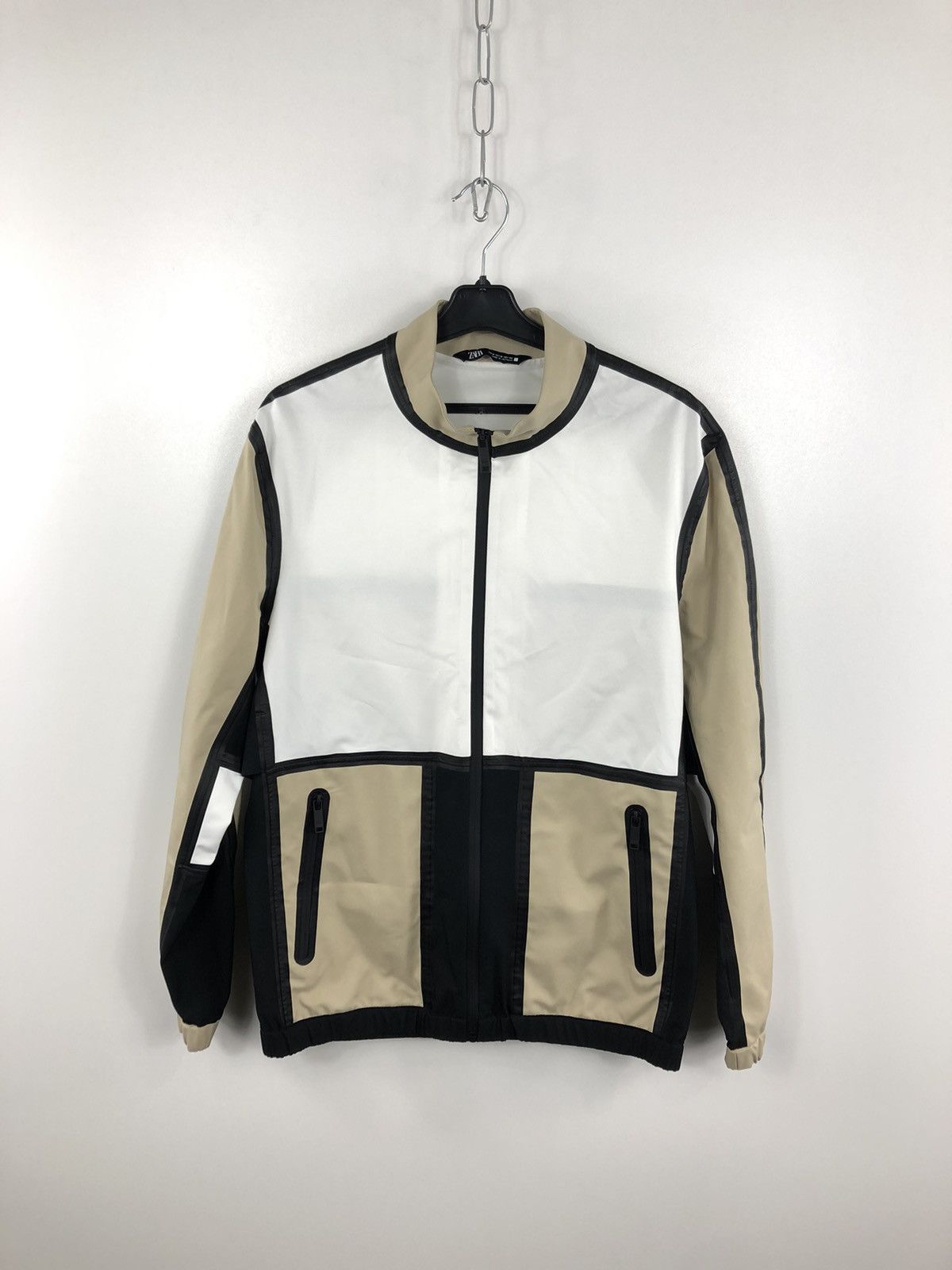 Zara Zara Nylon Tech Jacket White/Beige/Black Size M Size US M / EU 48-50 / 2 - 1 Thumbnail