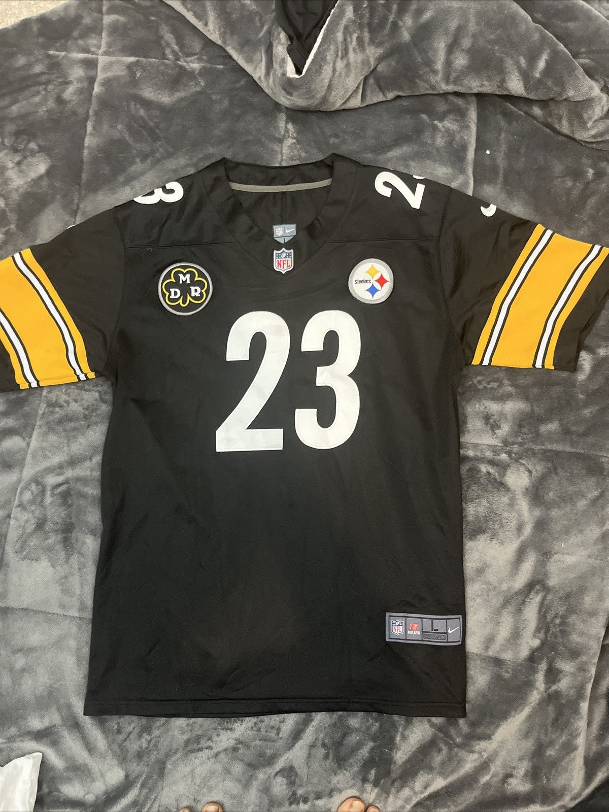 NFL Pittsburgh Steelers Jersey 23 Shamrock DMR Patch Sz S Small