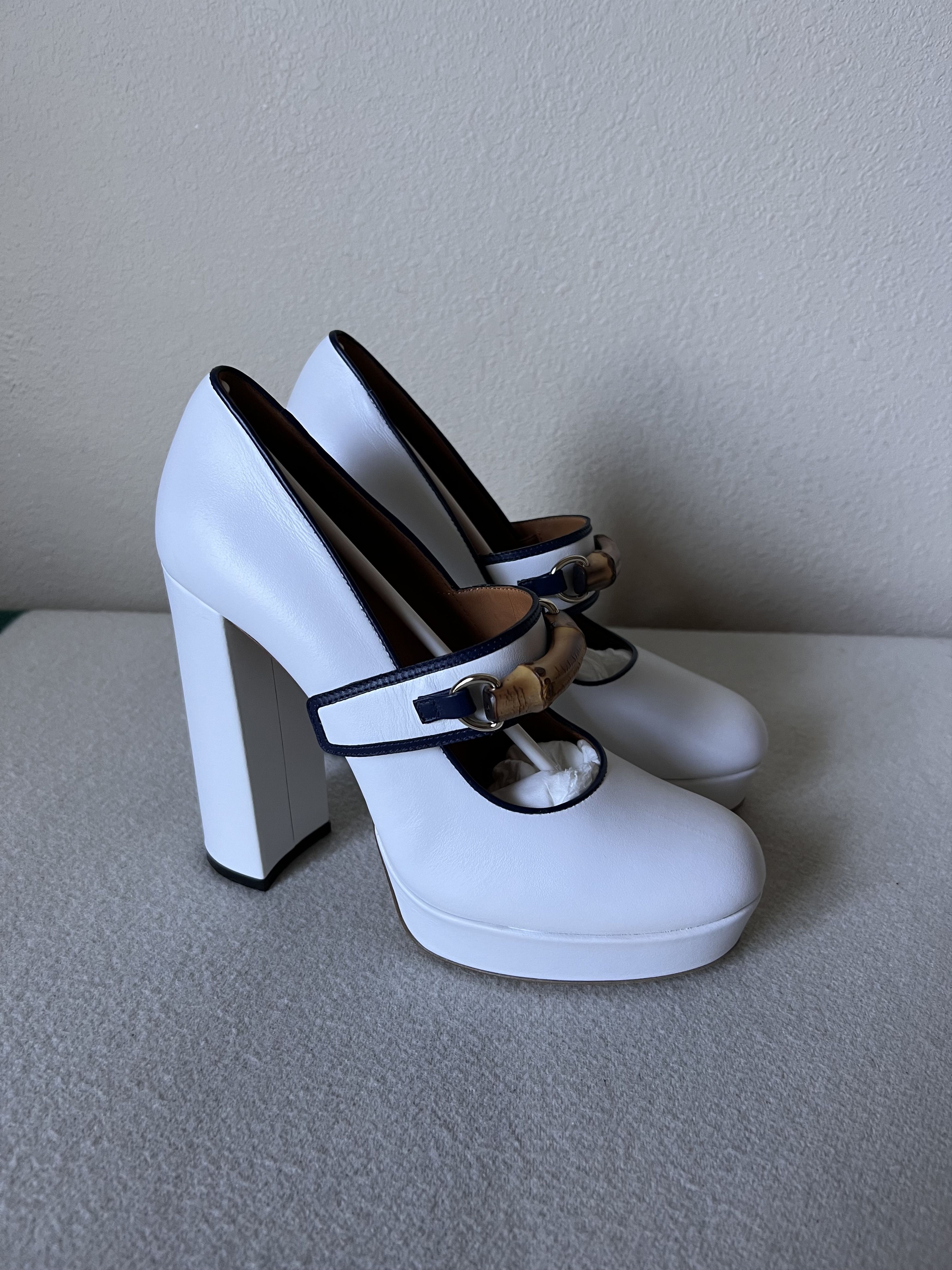Casablanca Casablanca 12 CM Bamboo Pumps in White Size US 8 / IT 38 - 1 Thumbnail