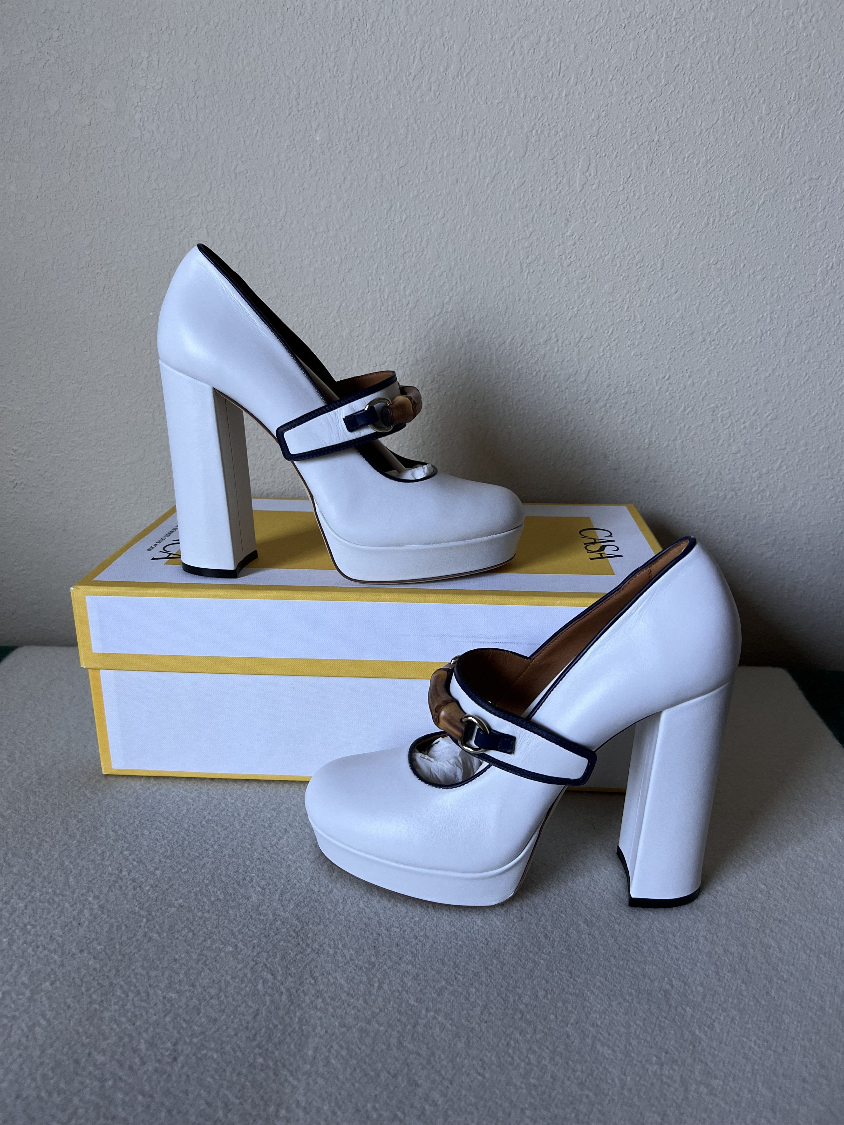Casablanca Casablanca 12 CM Bamboo Pumps in White Size US 8 / IT 38 - 2 Thumbnail