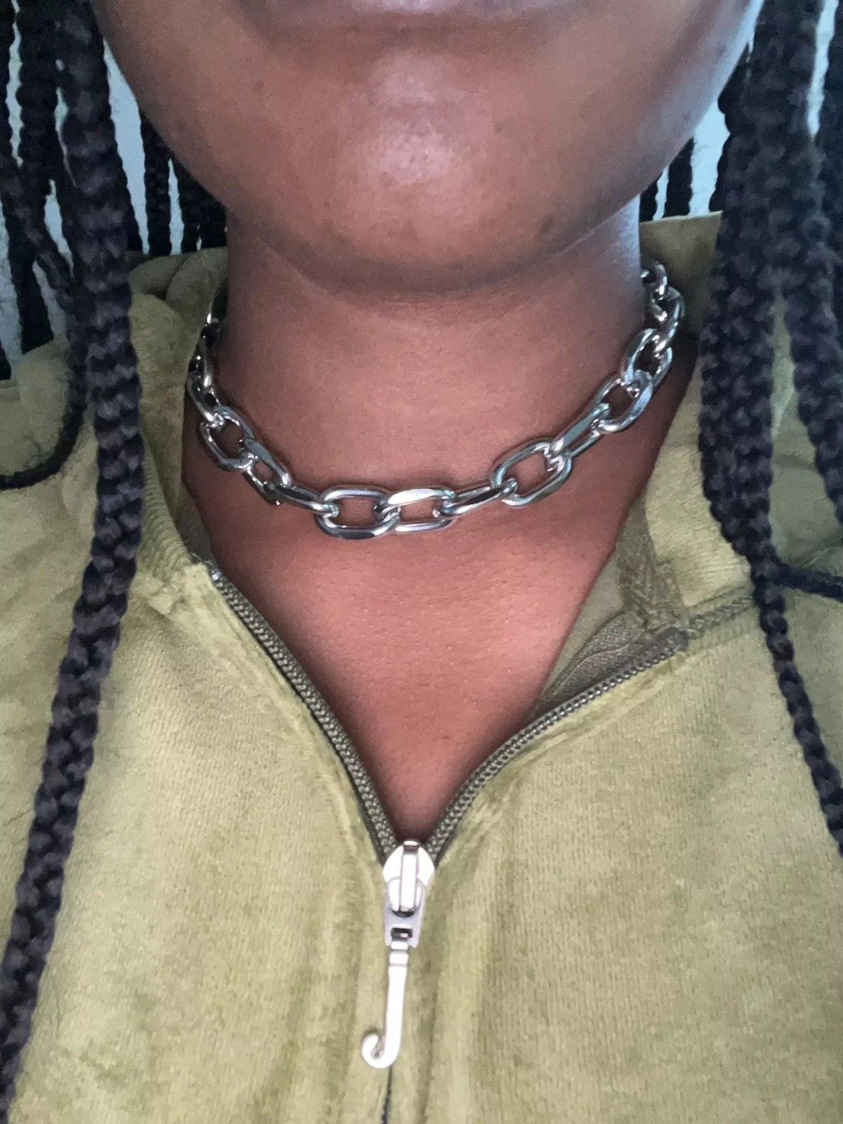 Jewelry Choker Punk Gothic Post Chain Link Necklace Size ONE SIZE - 4 Thumbnail