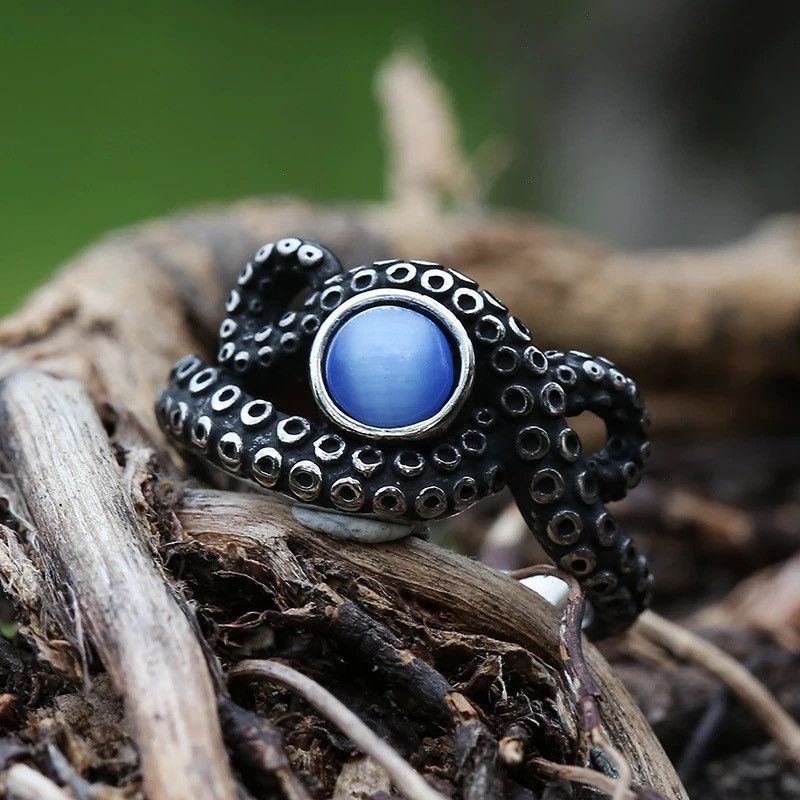 Vintage Retro Eye Stone Octopus Ring Size ONE SIZE - 1 Preview