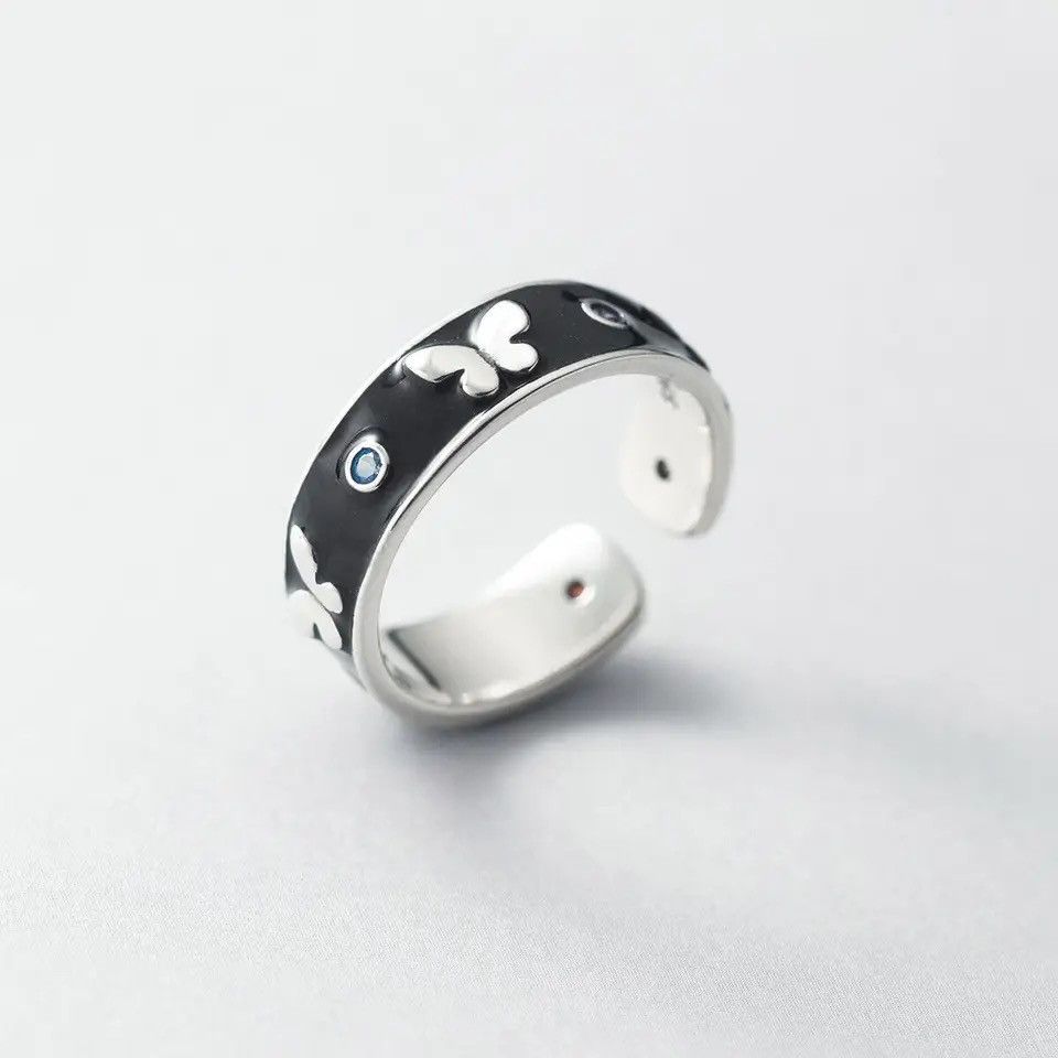 Japanese Brand × Jewelry × Vintage Black Drip Glue Inlaid Crystal Butterfly Ring Size ONE SIZE - 1 Thumbnail