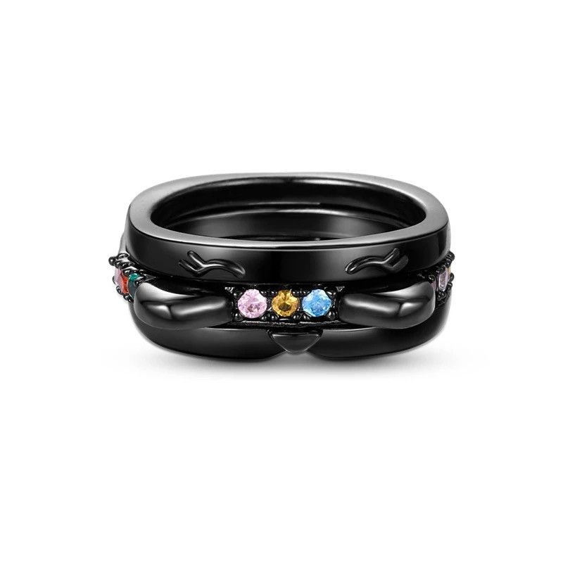 Jewelry Black Cat Ring Size ONE SIZE - 2 Thumbnail