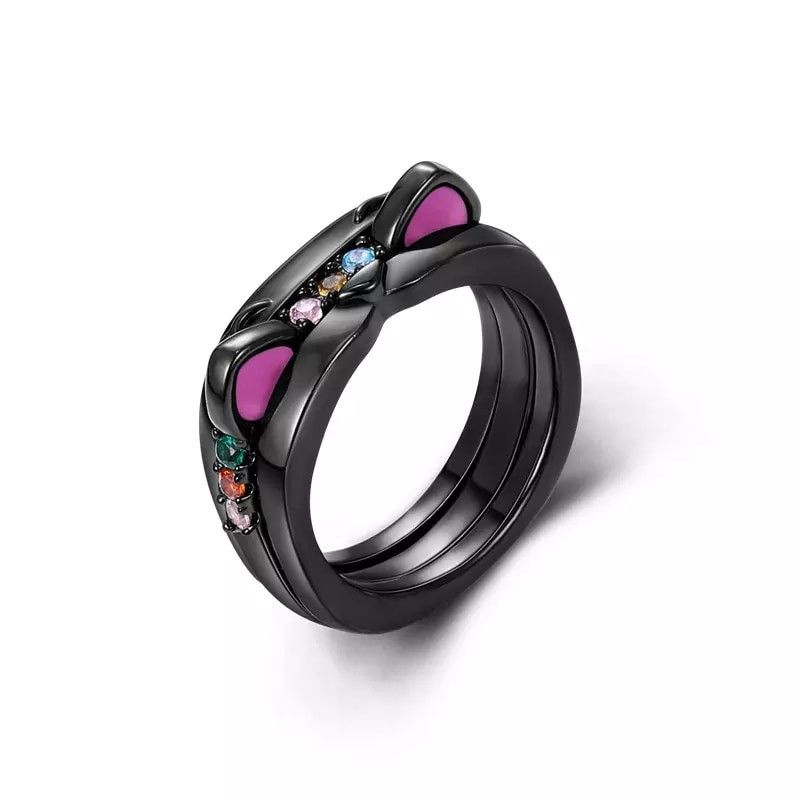 Jewelry Black Cat Ring Size ONE SIZE - 3 Thumbnail