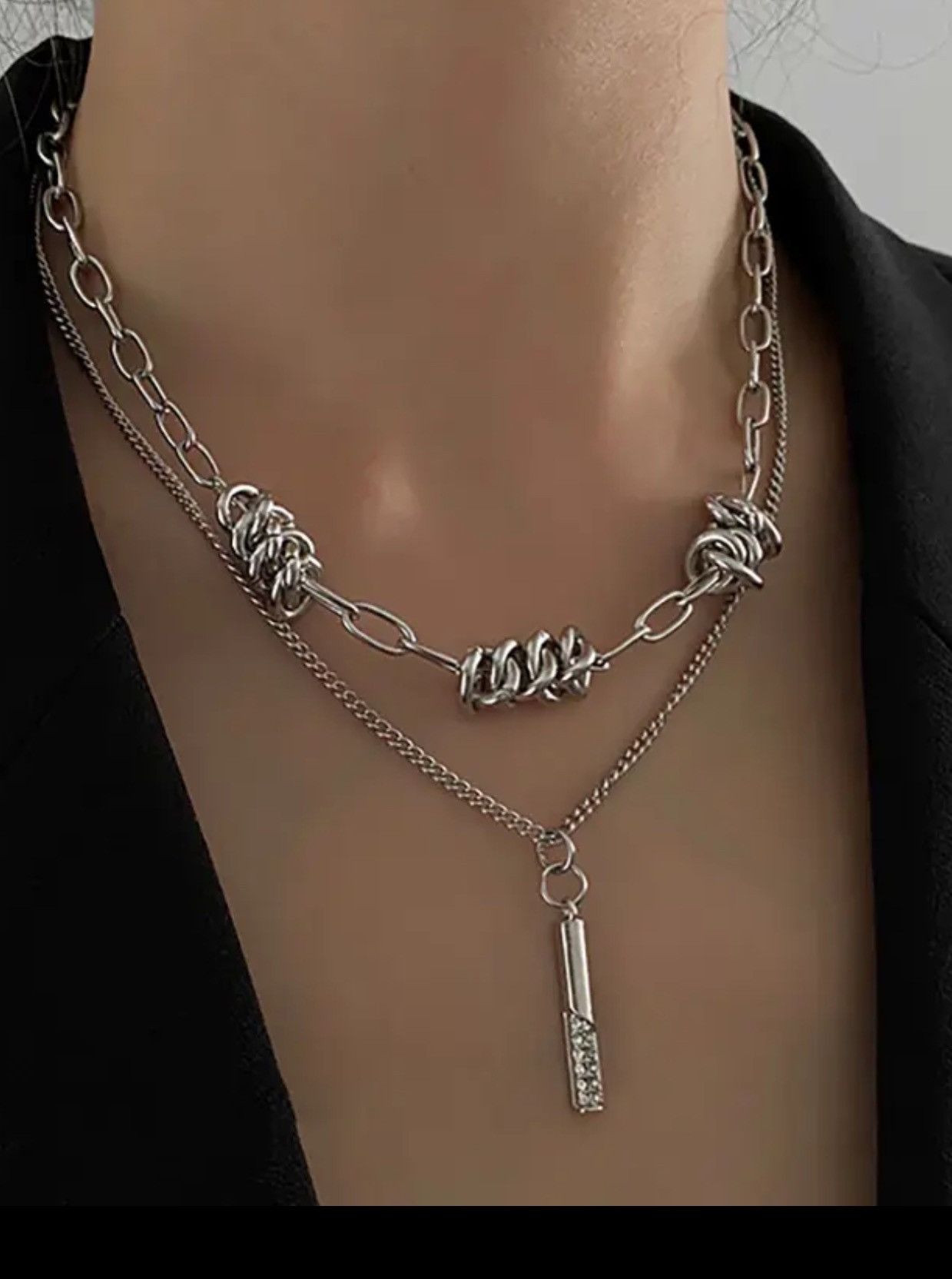 Jewelry Double-layered Chain Necklace Size ONE SIZE - 2 Thumbnail