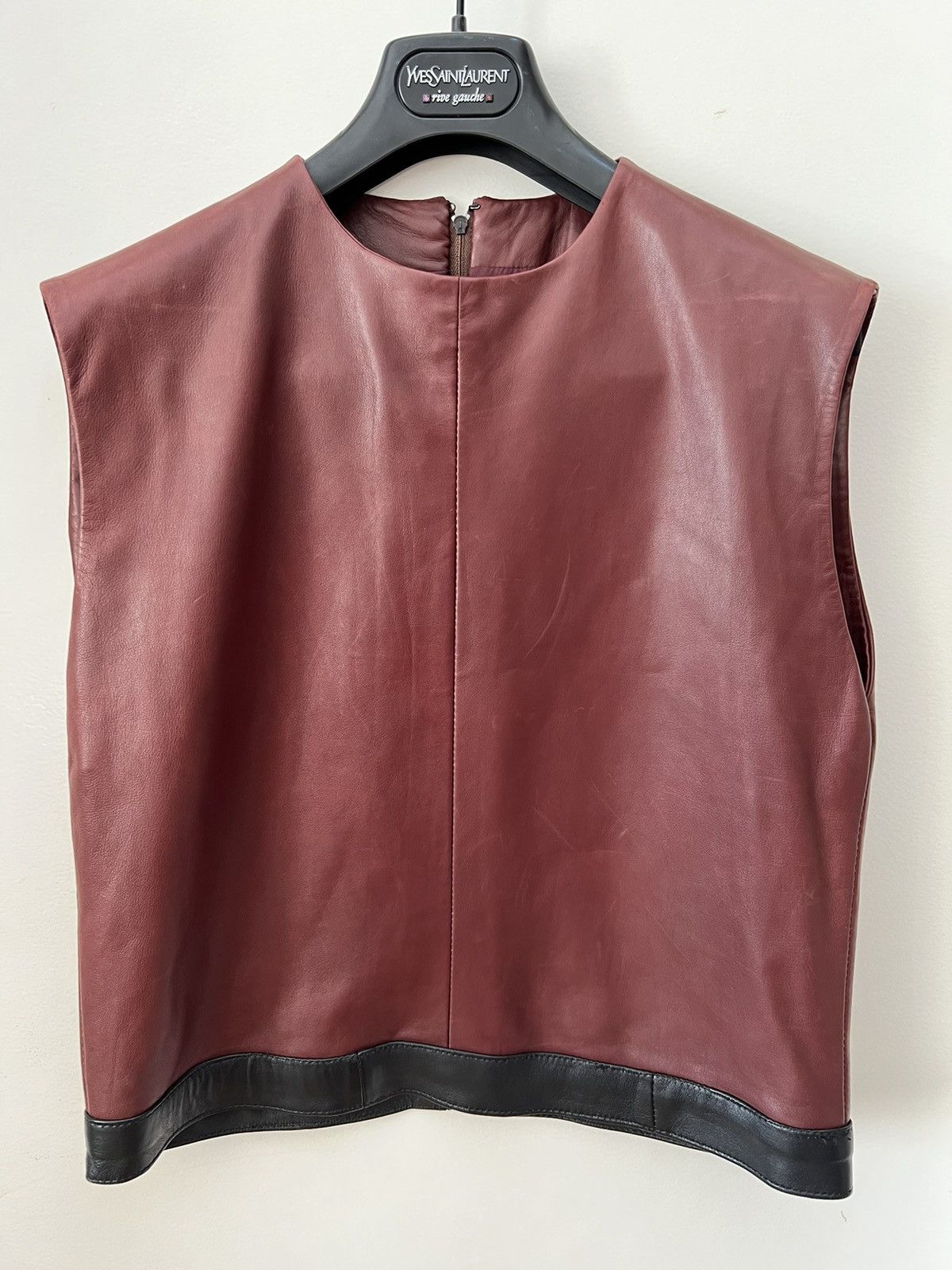 Saint Laurent Paris YVES SAINT LAURENT/ALBER ELBAZ soft leather sleeveless top Size S / US 4 / IT 40 - 1 Thumbnail