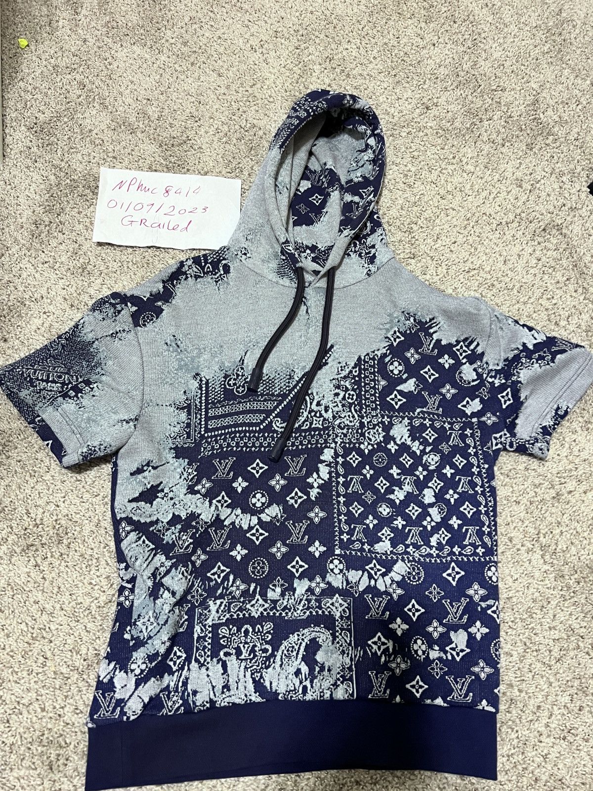 Louis Vuitton Monogram Bandana Blue Hoodie - Tagotee