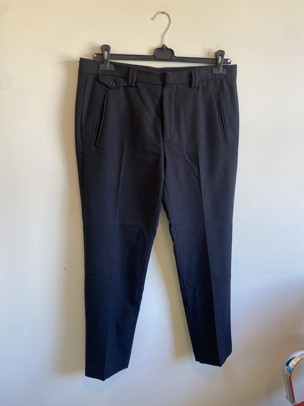 Pre-owned Maison Margiela Wool Twill Wide Pants Replica In Grey