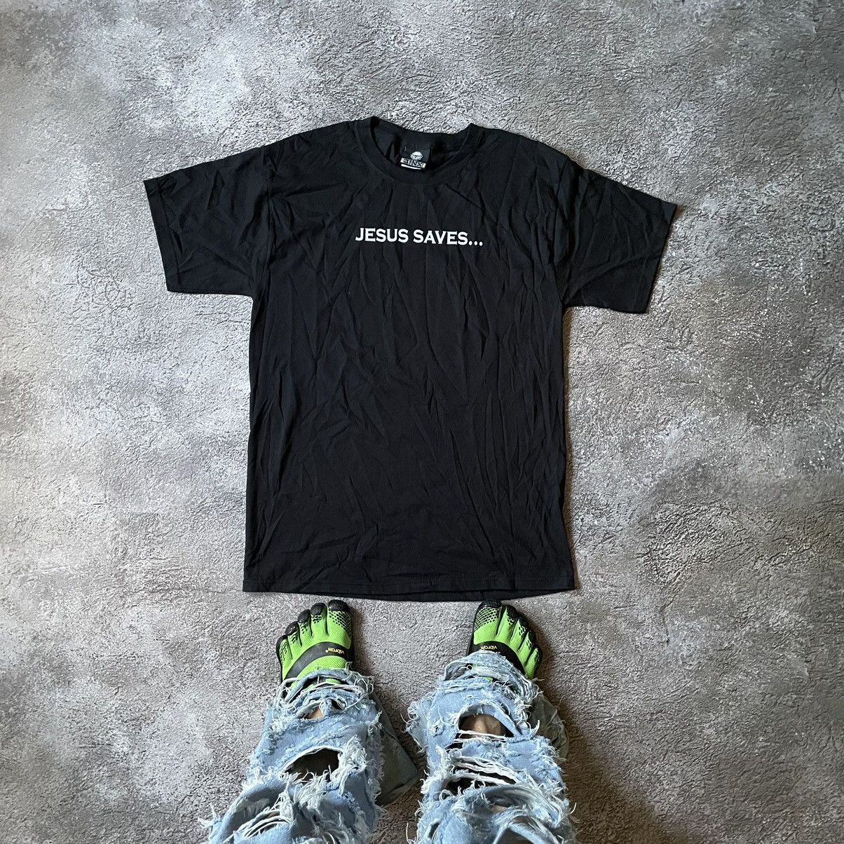 Vintage Vintage Y2K Jesus Saves Graphic Tee Grunge Streetwear Slim M Size US M / EU 48-50 / 2 - 7 Thumbnail