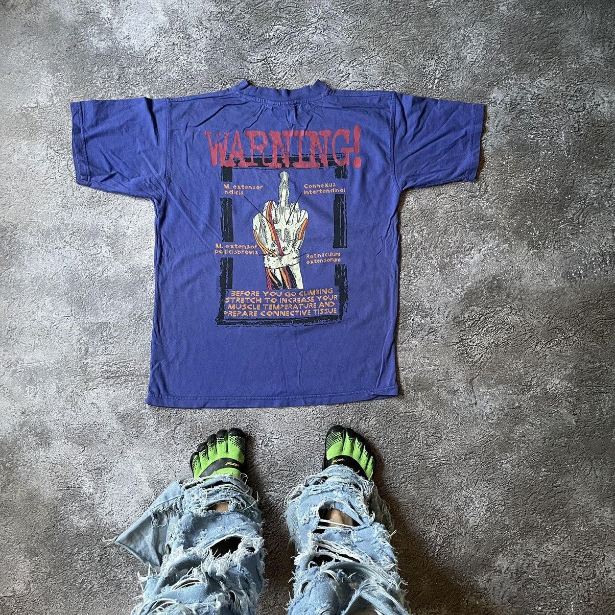 image of Humor x Vintage 90's Adult “ Fuck Middle Finger Abstract “ Funny Tee, Men's (Size Medium)