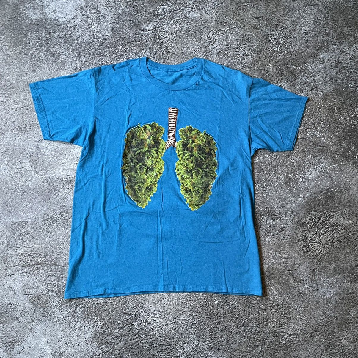 Vintage Vintage Y2K Graphic Tee Sun Faded Lungs Print Blue Grunge L Size US L / EU 52-54 / 3 - 2 Thumbnail
