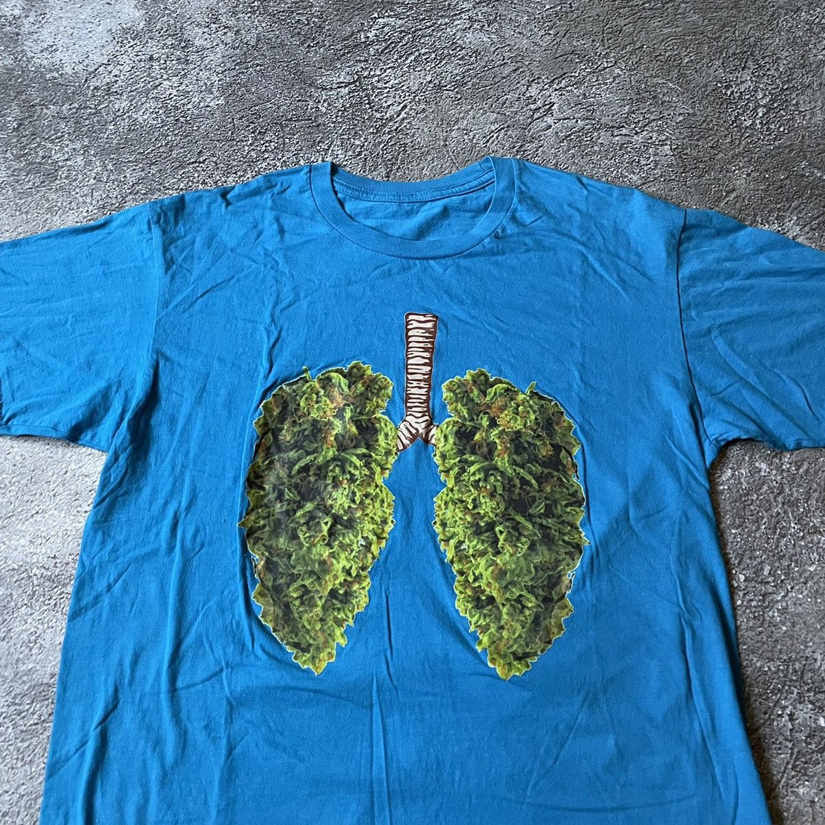 Vintage Vintage Y2K Graphic Tee Sun Faded Lungs Print Blue Grunge L Size US L / EU 52-54 / 3 - 5 Thumbnail