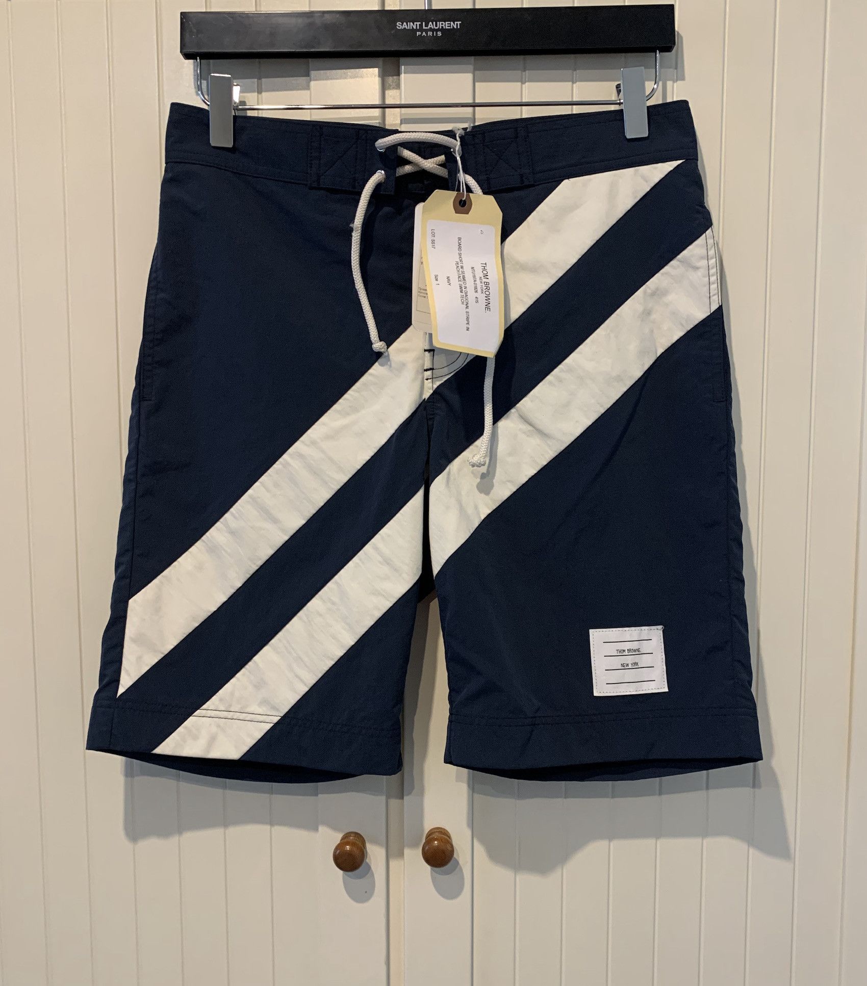 Thom Browne SS'17 Swim Shorts Diagonal Stripe Size US 29 - 1 Thumbnail