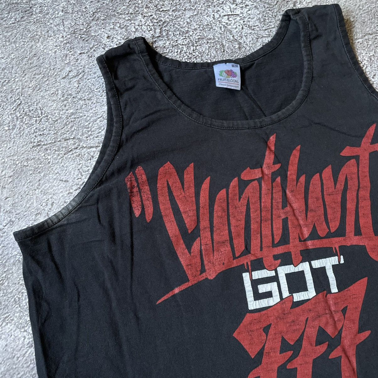 Vintage VINTAGE Y2K “ FUCK CUNT HUNT MILF TANK TOP“ FUNNY SLOGAN TEE Size US L / EU 52-54 / 3 - 6 Thumbnail