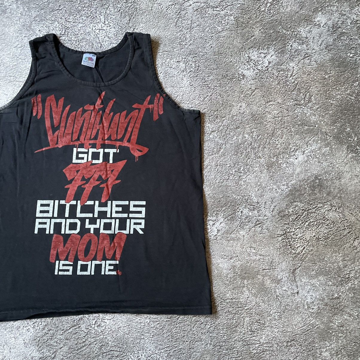 Vintage VINTAGE Y2K “ FUCK CUNT HUNT MILF TANK TOP“ FUNNY SLOGAN TEE Size US L / EU 52-54 / 3 - 3 Thumbnail