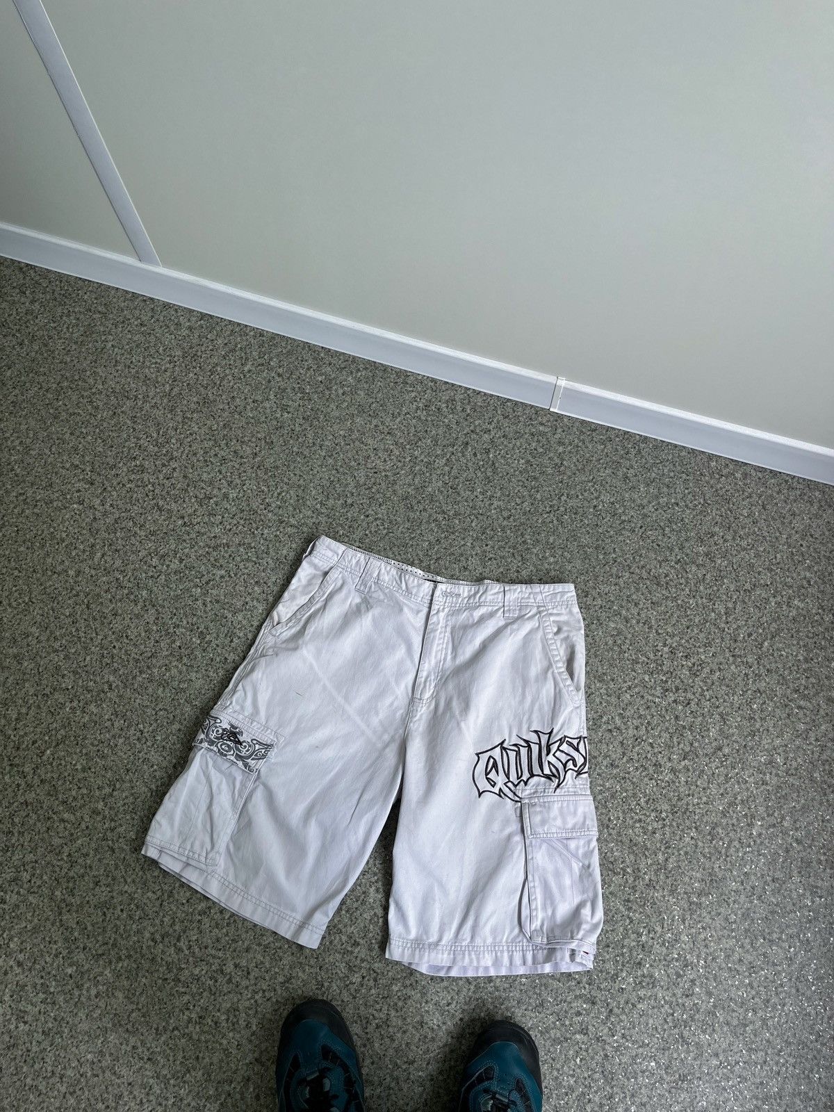 Quiksilver × Vintage VINTAGE Y2K QUIKSILVER CARGO DRILL SHORTS Size US 32 / EU 48 - 1 Thumbnail
