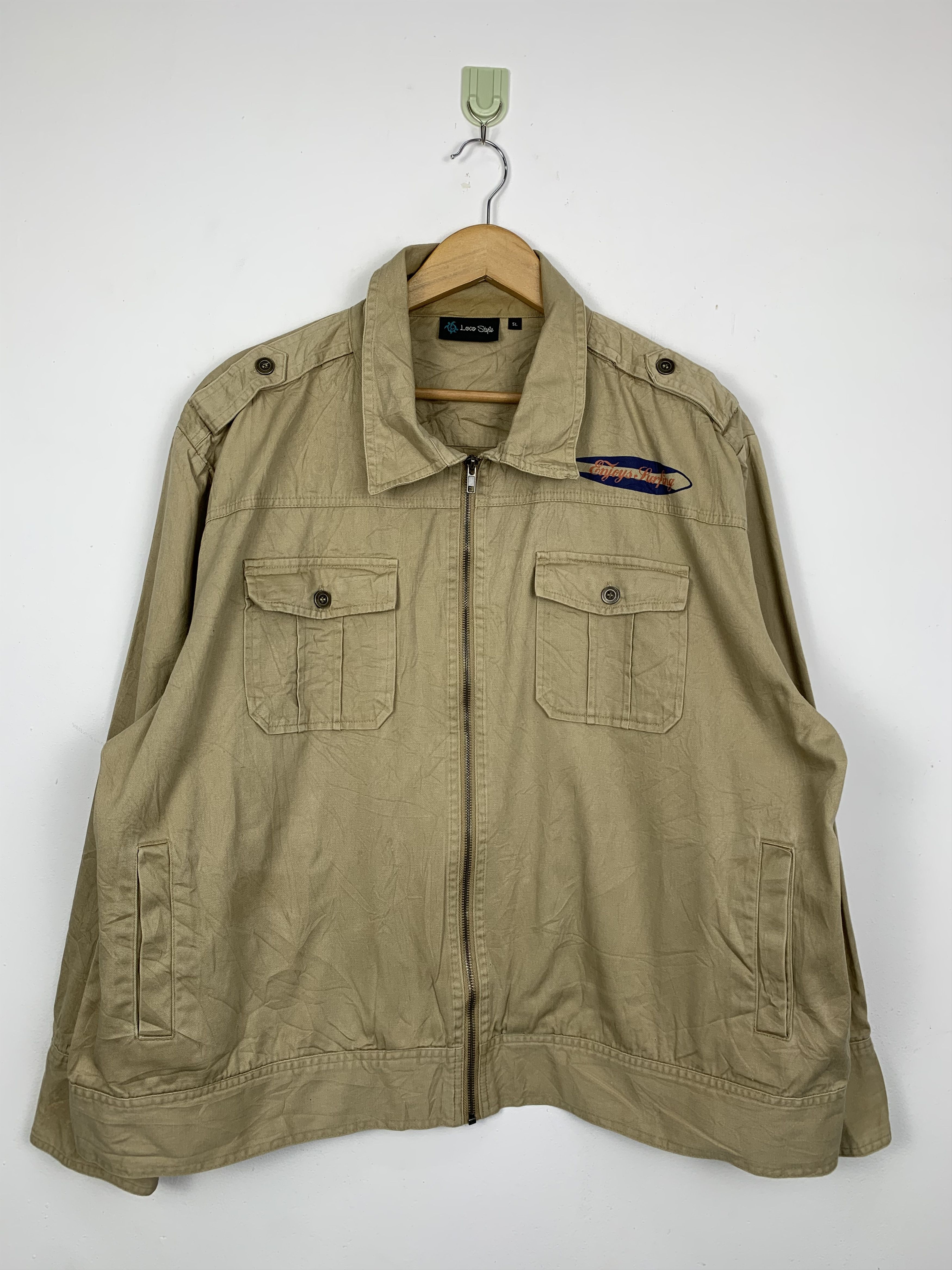 Japanese Brand × Vintage Vintage LOCO STYLE SURF Big Logo Zip Multi Pocket Jacket Size US L / EU 52-54 / 3 - 2 Thumbnail
