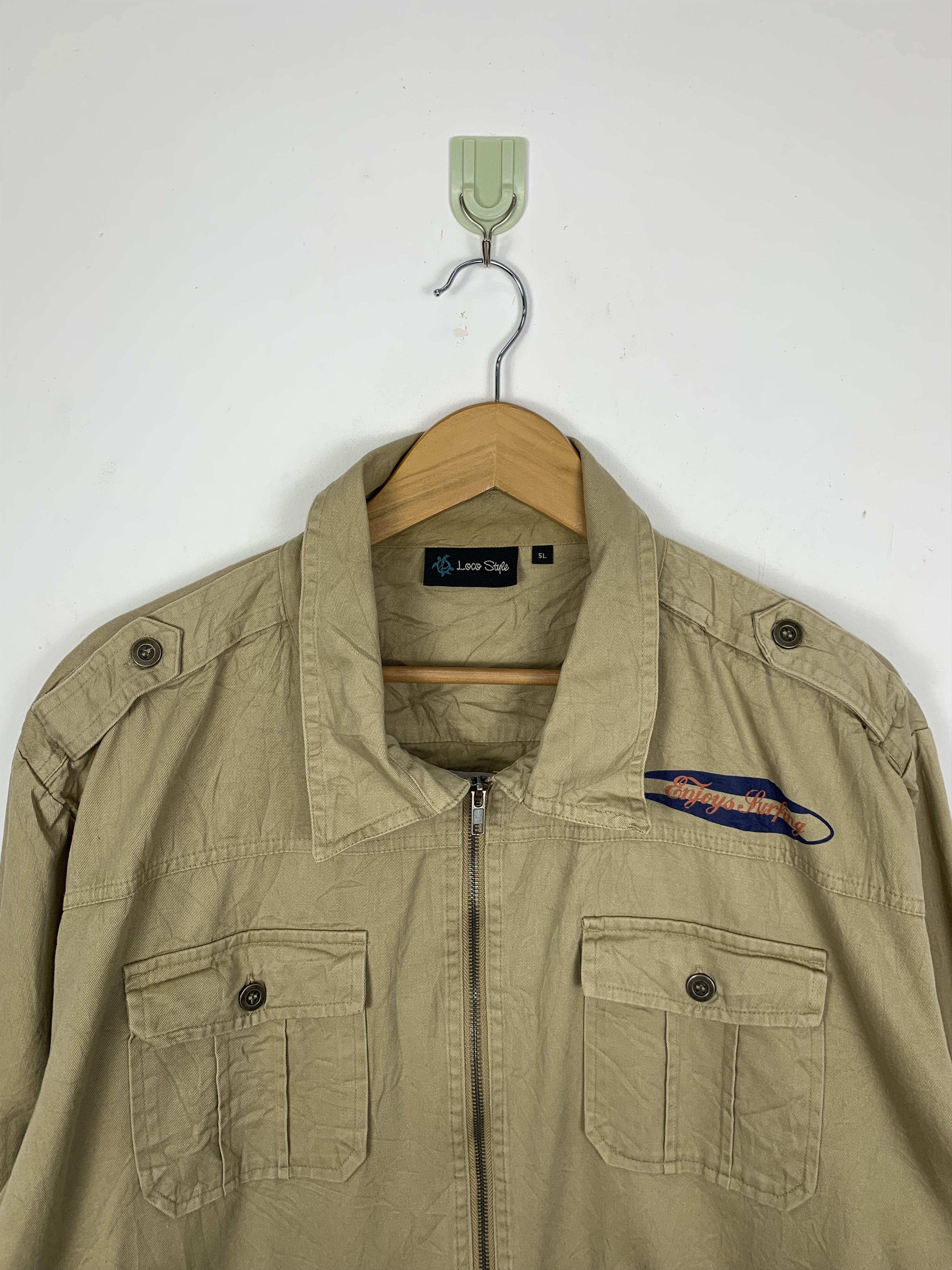 Japanese Brand × Vintage Vintage LOCO STYLE SURF Big Logo Zip Multi Pocket Jacket Size US L / EU 52-54 / 3 - 3 Thumbnail