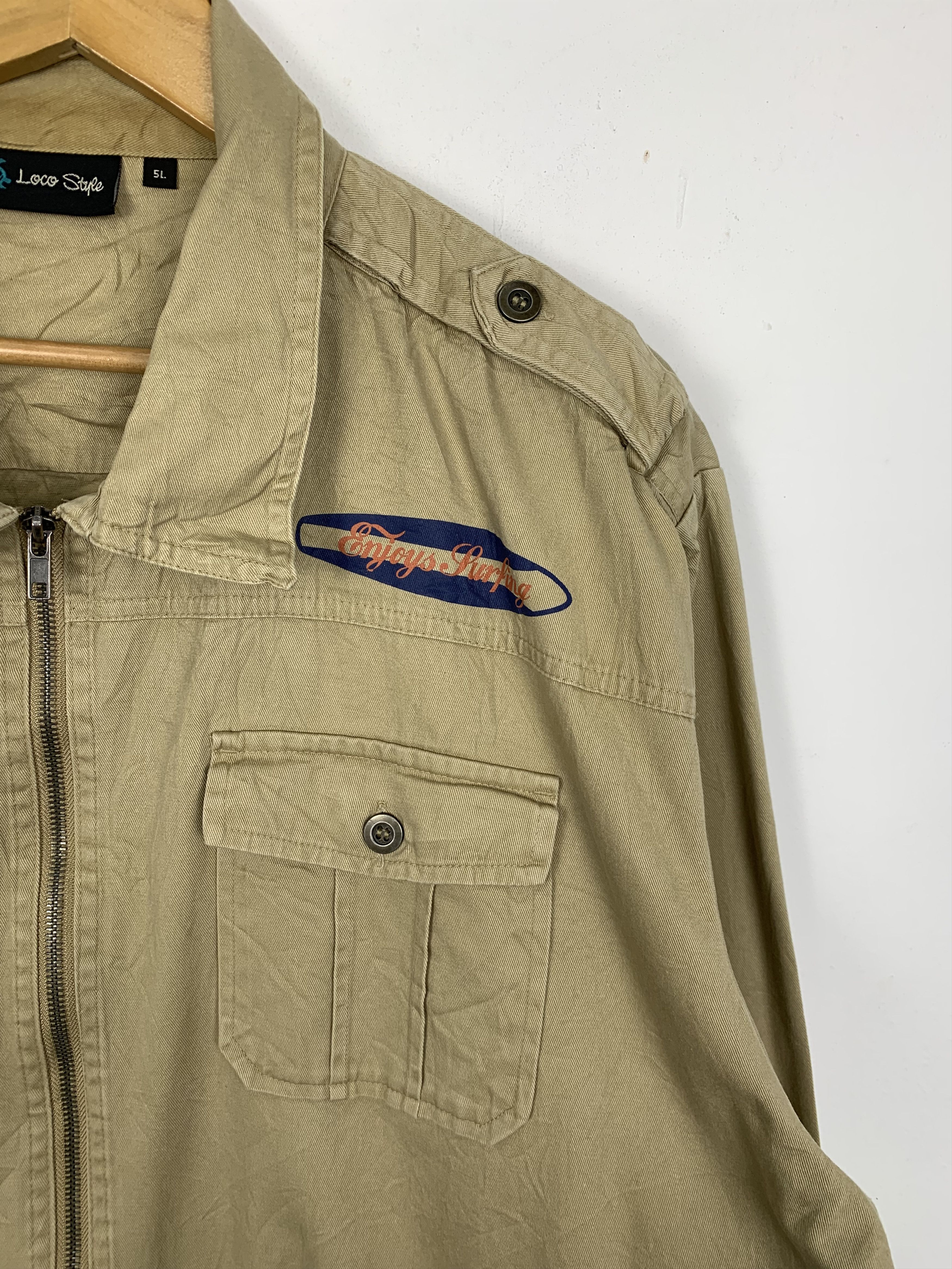 Japanese Brand × Vintage Vintage LOCO STYLE SURF Big Logo Zip Multi Pocket Jacket Size US L / EU 52-54 / 3 - 5 Thumbnail