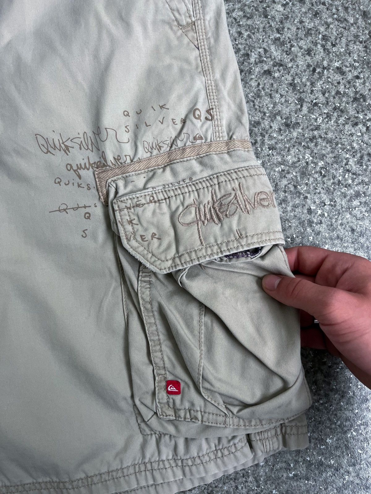 Quiksilver × Vintage VINTAGE Y2K QUIKSILVER CARGO SHORTS DRILL Size US 34 / EU 50 - 3 Thumbnail